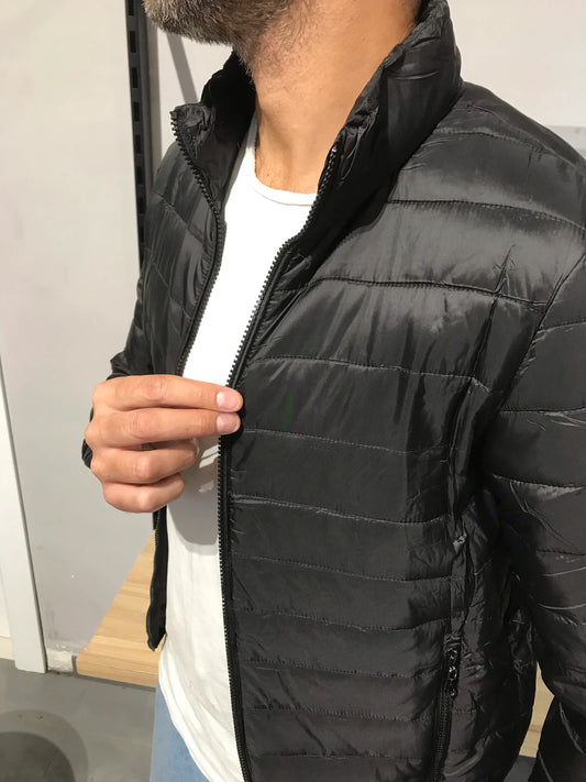 Giubbotto Piumino Leggero Uomo Collo Alto NERO - SUNTIMEMODA