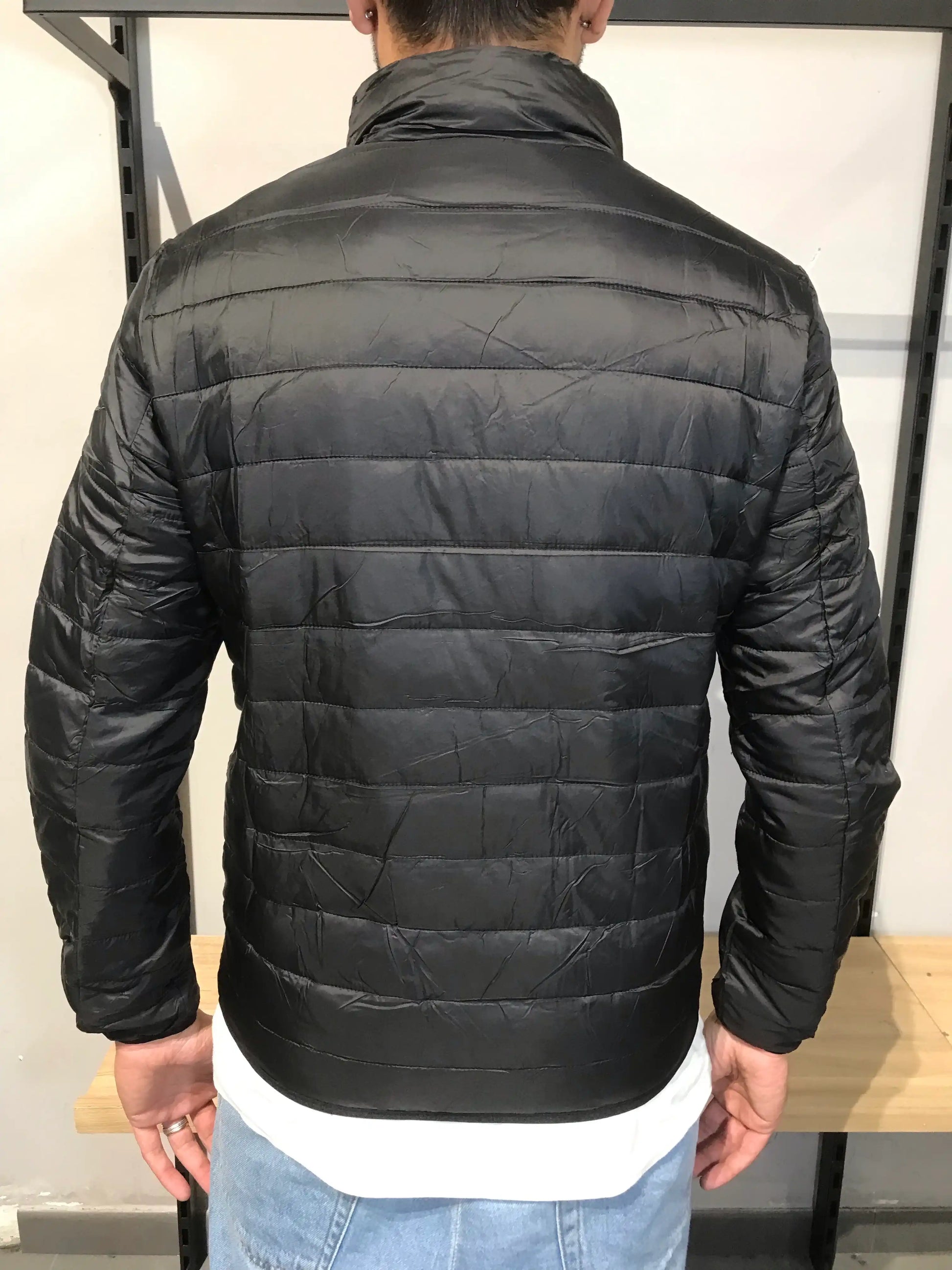 Giubbotto Piumino Leggero Uomo Collo Alto NERO - SUNTIMEMODA