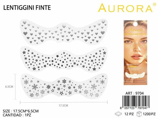 Lentiggini Adesive Decorative Effetto Glitter e Fantasia ARGENTO - SUNTIMEMODA