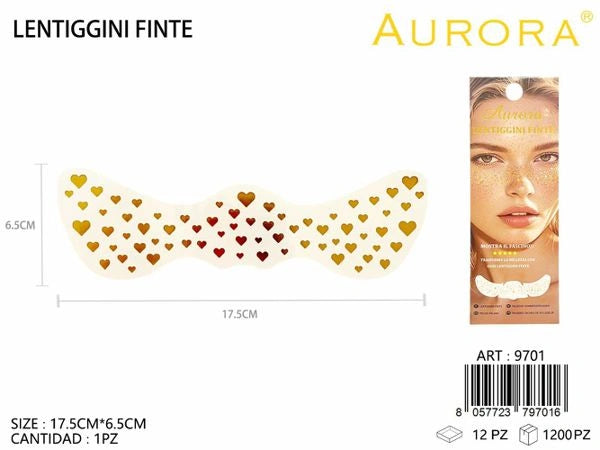 Lentiggini Adesive Decorative Effetto Glitter e Fantasia ORO CUORE - SUNTIMEMODA