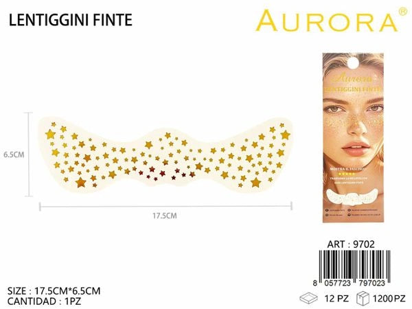 Lentiggini Adesive Decorative Effetto Glitter e Fantasia ORO STELLA - SUNTIMEMODA