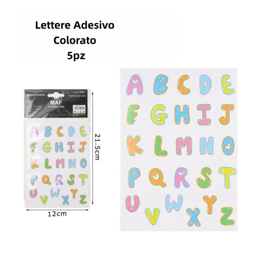 Lettere adesivo colorato 5pz - SUNTIMEMODA