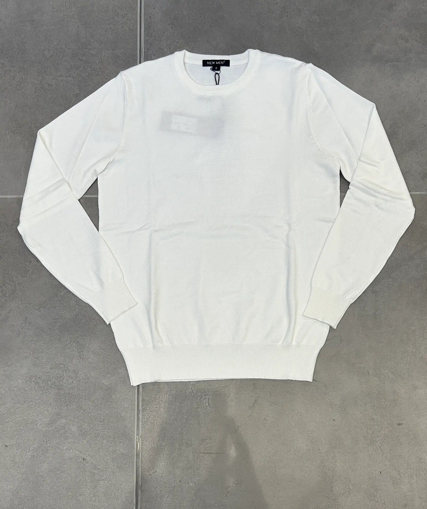 Maglia a Maniche Lunghe Uomo Girocollo in Maglia BIANCO - SUNTIMEMODA