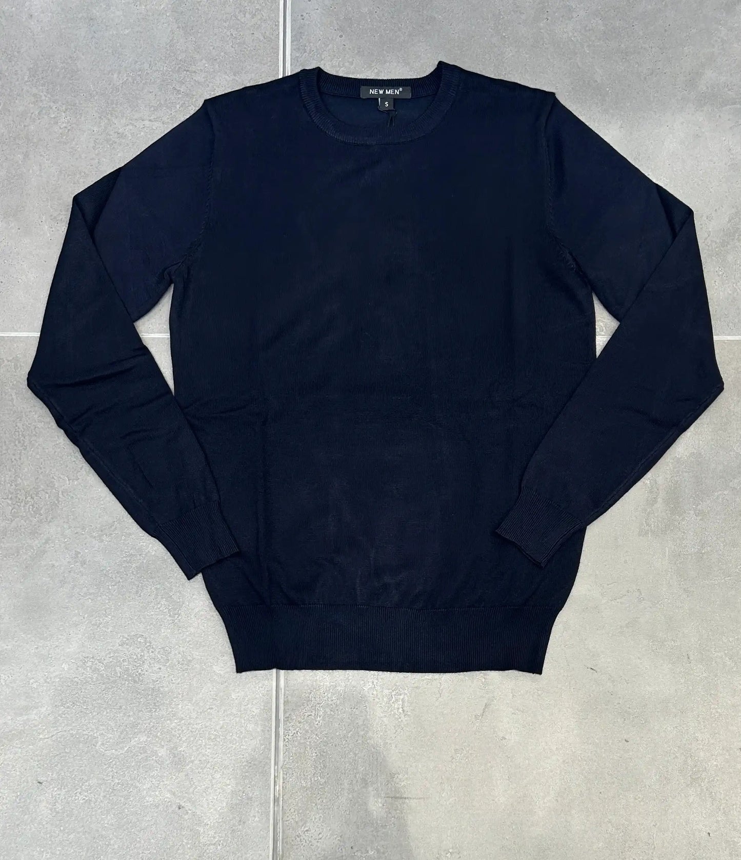 Maglia a Maniche Lunghe Uomo Girocollo in Maglia BLU NAVY - SUNTIMEMODAA