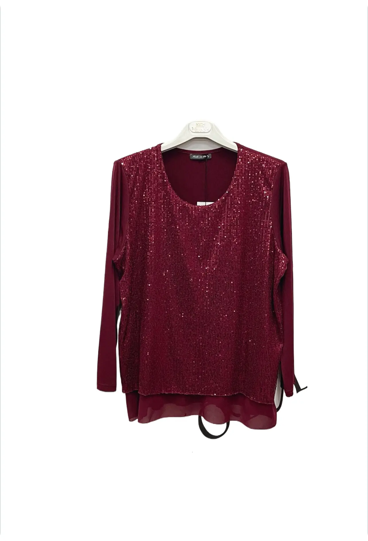 Maglia con paillettes, taglia grande - SUNTIMEMODA
