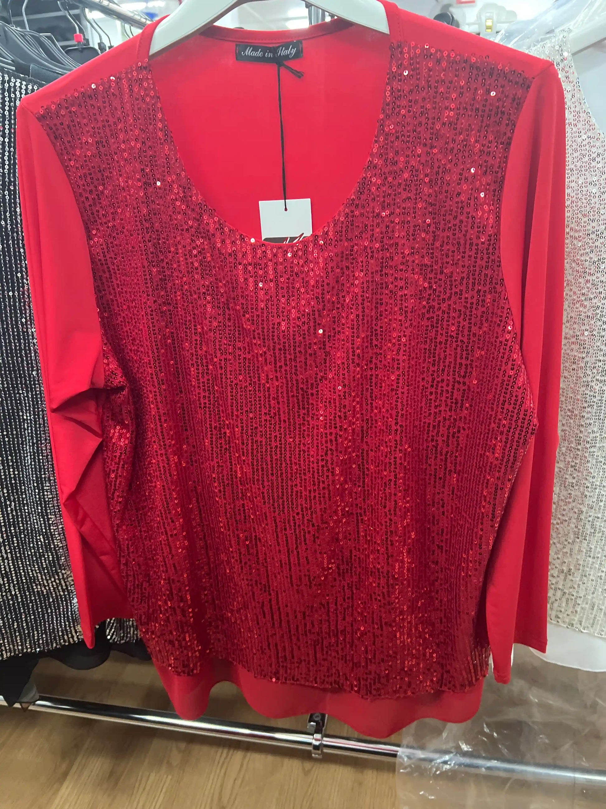 Maglia con paillettes, taglia grande - SUNTIMEMODA