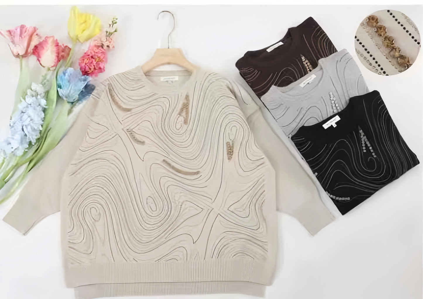 Maglia maniche lunghe con diamanti COLOR - SUNTIMEMODA