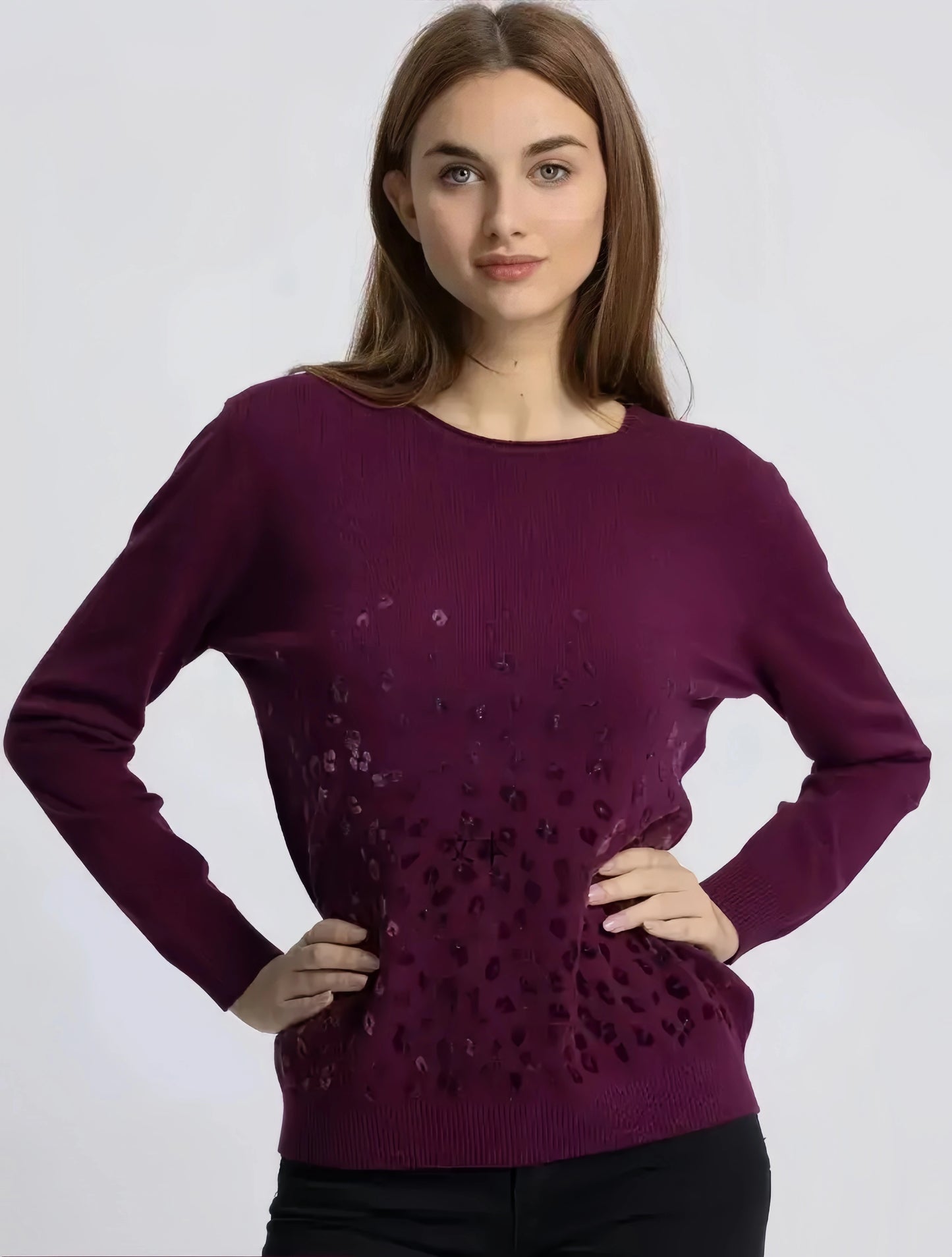 Maglia maniche lunghe con stampa leopardata - SUNTIMEMODA