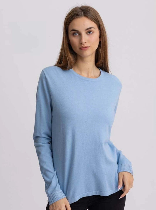 Maglia tinta unita con maniche con strass - SUNTIMEMODA