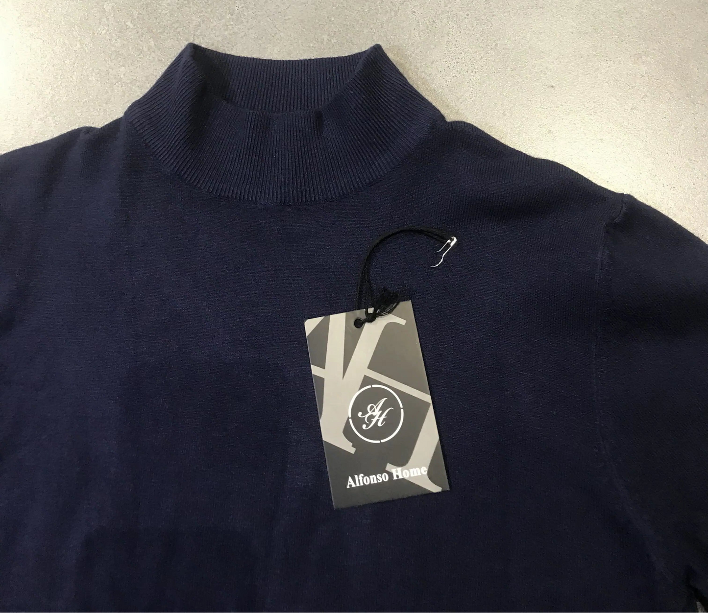 Maglione Collo Alto Uomo in Maglia Sottile BLU-NAVY - SUNTIMEMODA