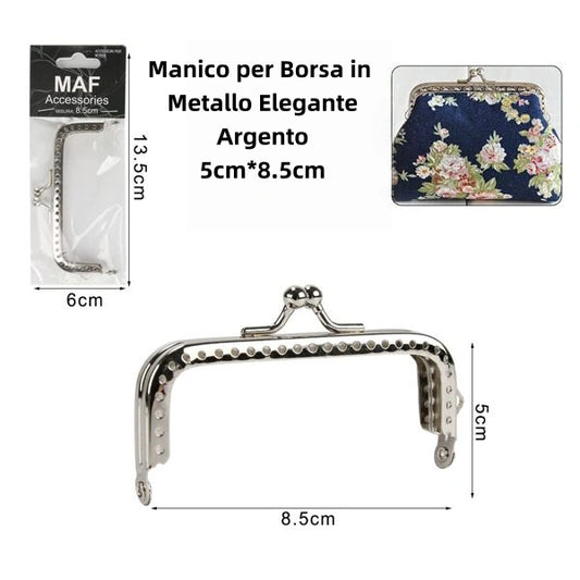 Manico per Borsa in Metallo Elegante argento 5cm*8.5cm - SUNTIMEMODA