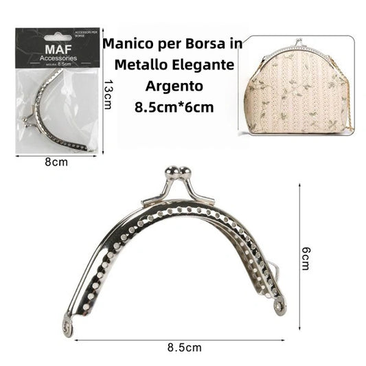 Manico per Borsa in Metallo Elegante argento 8.5cm*6cm - SUNTIMEMODA