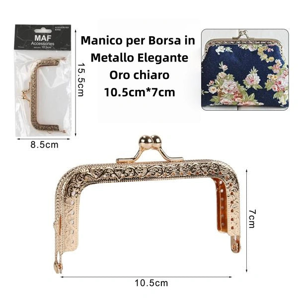 Manico per Borsa in Metallo Elegante oro chiaro 10.5cm*7cm - SUNTIMEMODA