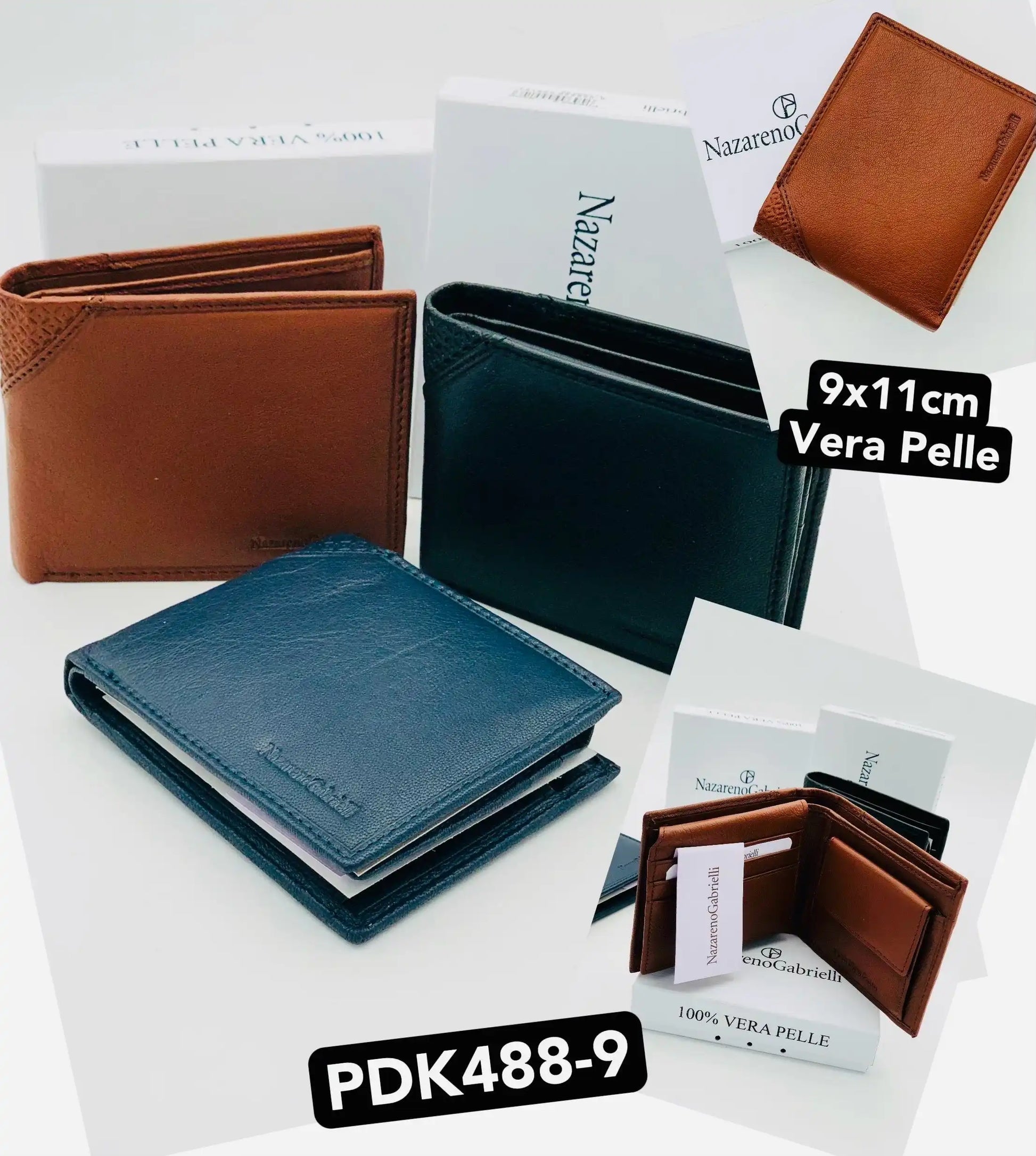 Nazareno Gabrielli portafoglio VERA PELLE PDK488-9 uomo - SUNTIMEMODA