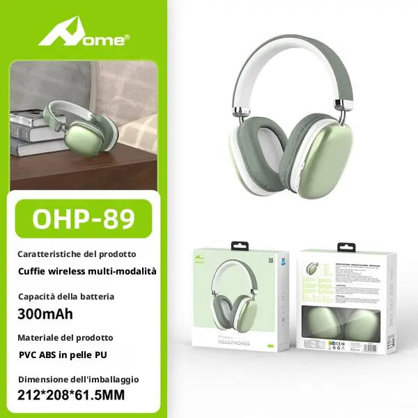 OHP-89 Cuffie Multi-modalità Wireless VERDE - SUNTIMEMODA
