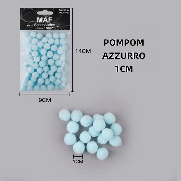 POMPOM AZZURRO 1CM - SUNTIMEMODA