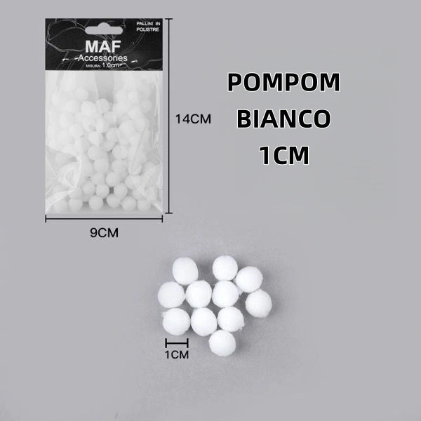 POMPOM BIANCO 1CM - SUNTIMEMODA
