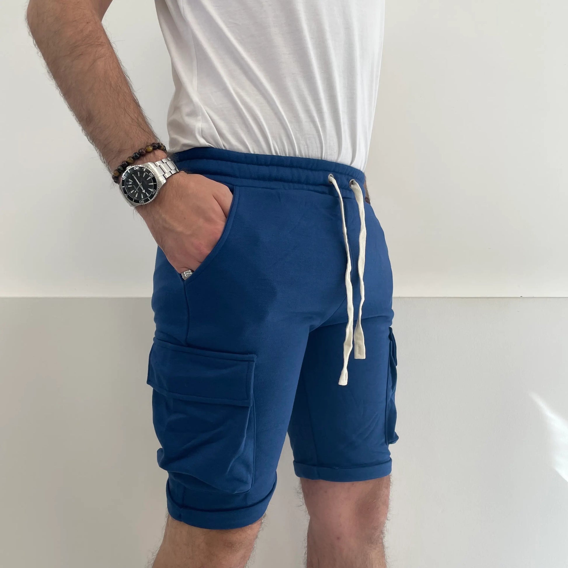Pantaloncini Uomo con Coulisse blu Quattro tasca - SUNTIMEMDA