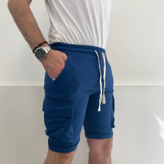 Pantaloncini Uomo con Coulisse blu Quattro tasca - SUNTIMEMDA