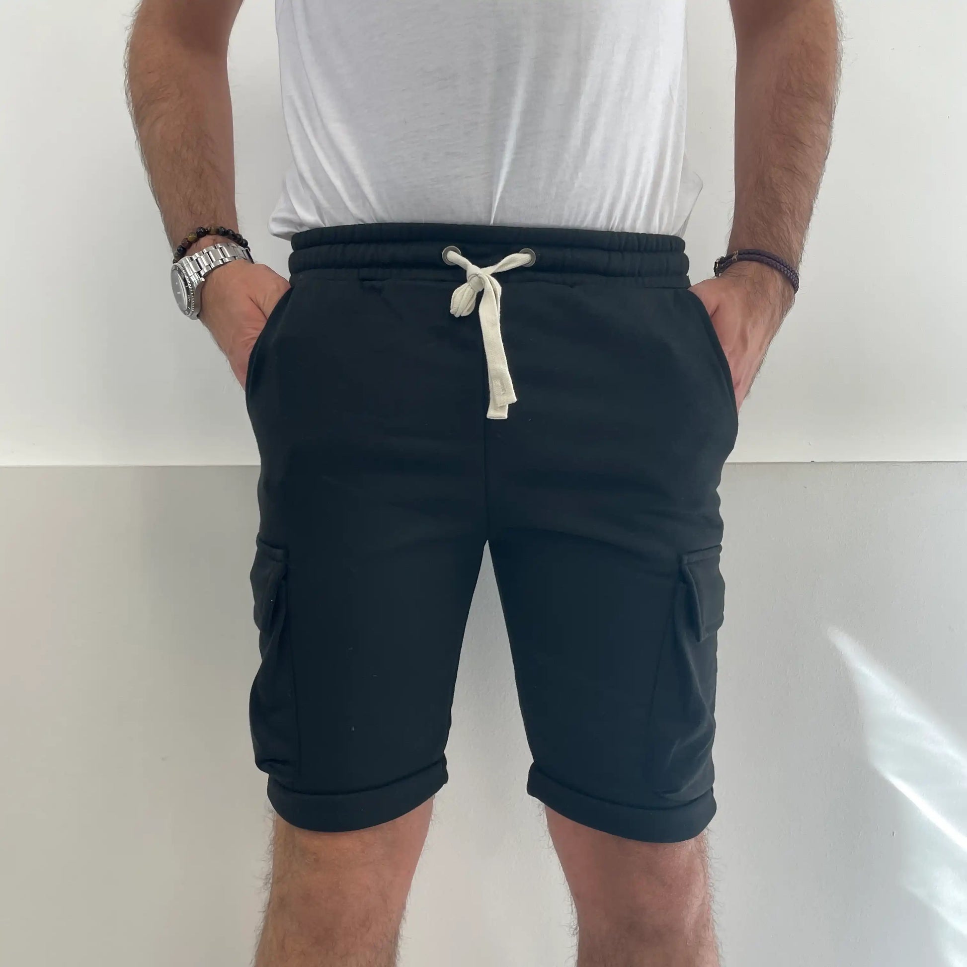 Pantaloncini Uomo con Coulisse nero Quattro tasca - SUNTIMEMDA