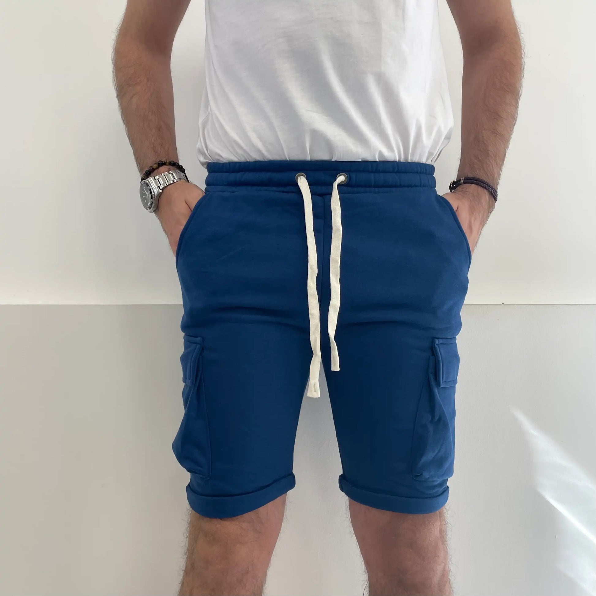 Pantaloncini Uomo con Coulisse blu Quattro tasca - SUNTIMEMDA