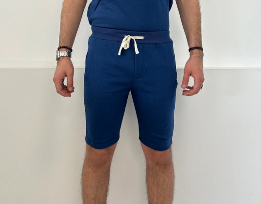 Pantaloncini uomo con elastico in vita e coulisse BLU CHIARI - SUNTIMEMODA
