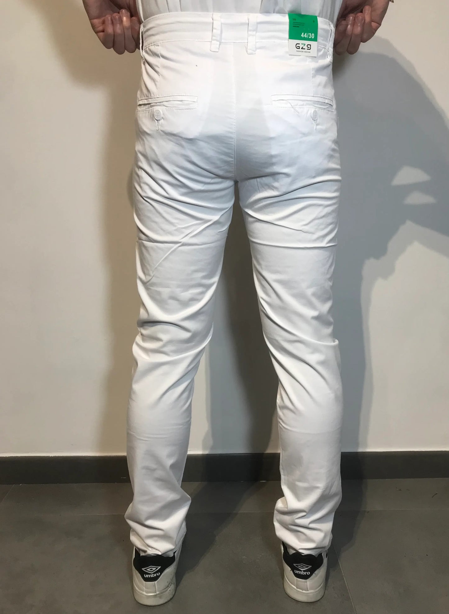 Pantalone slim fit uomo chinos bianco - SUNTIMEMODA