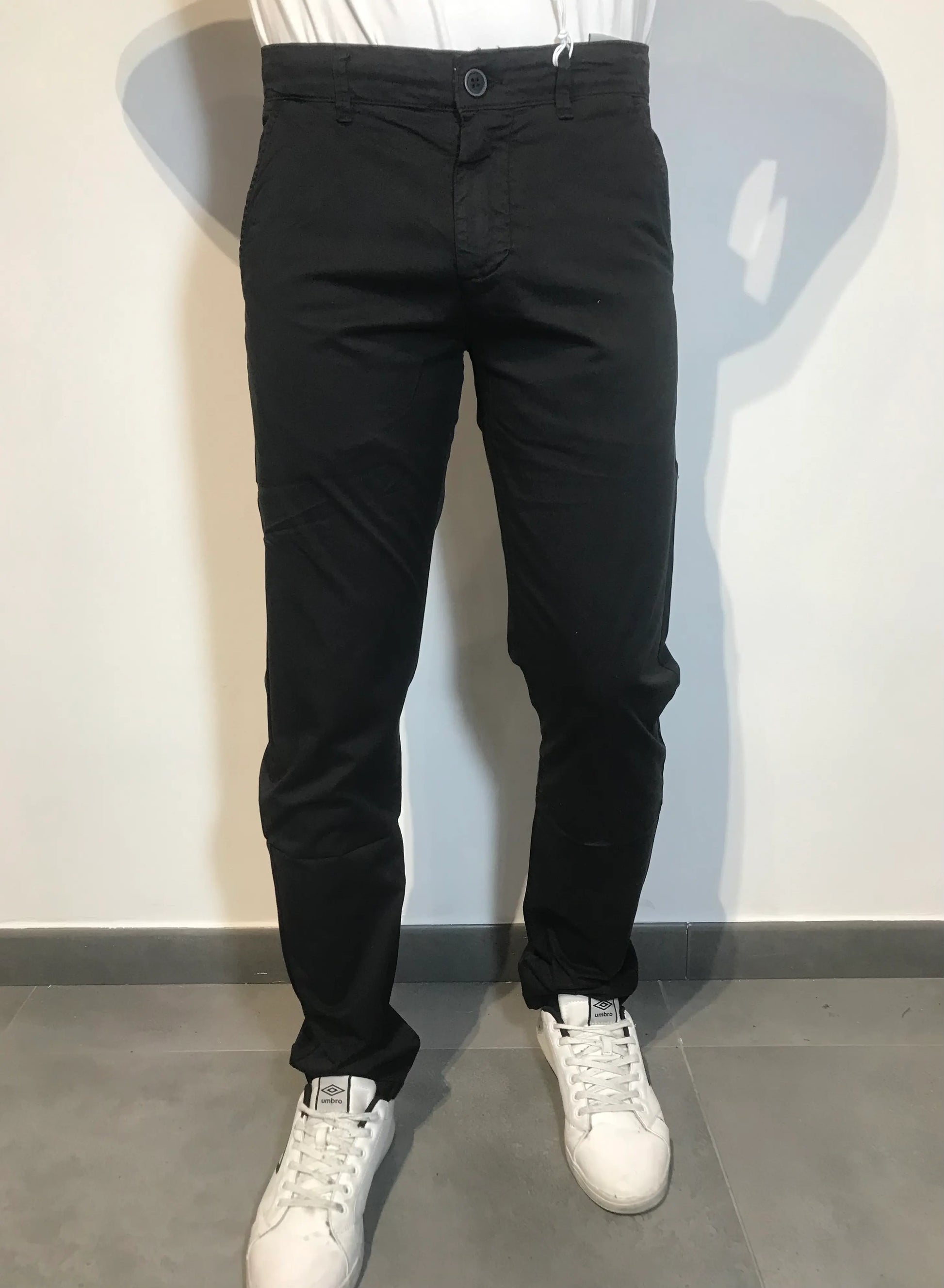 Pantalone slim fit uomo chinos nero - SUNTIMEMODA