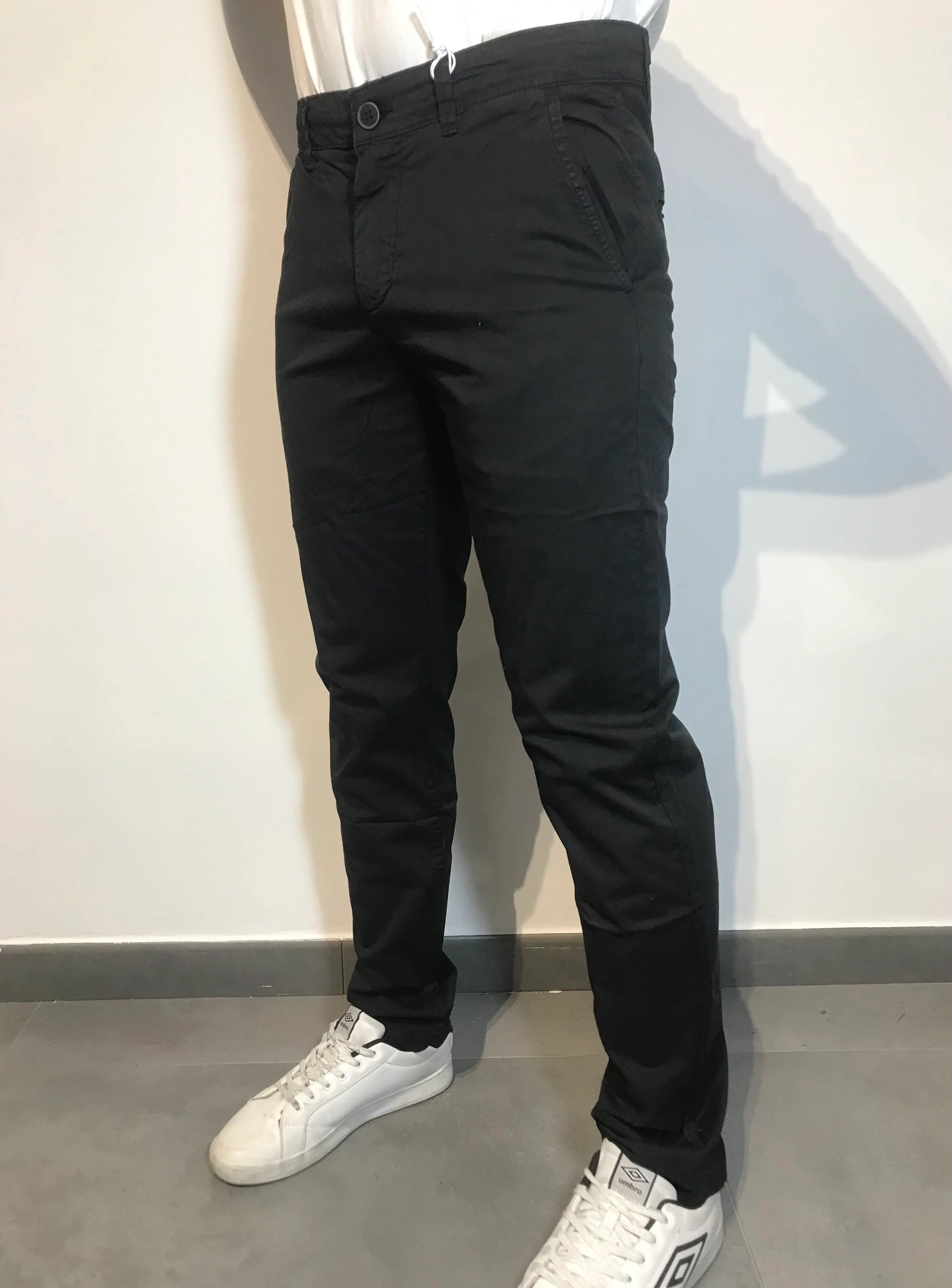 Pantalone slim fit uomo chinos nero - SUNTIMEMODA