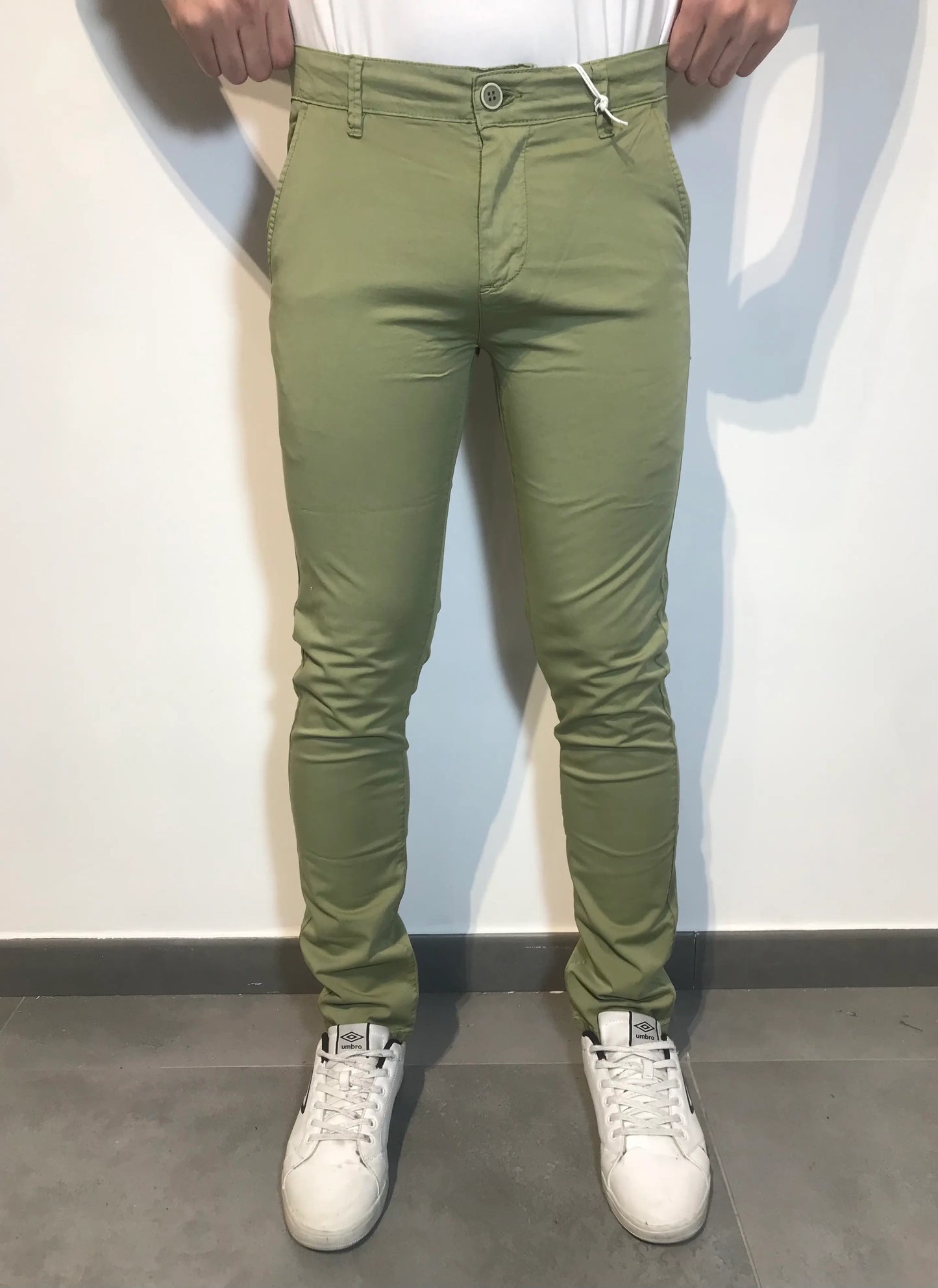 Pantalone slim fit uomo chinos verde - SUNTIMEMODA