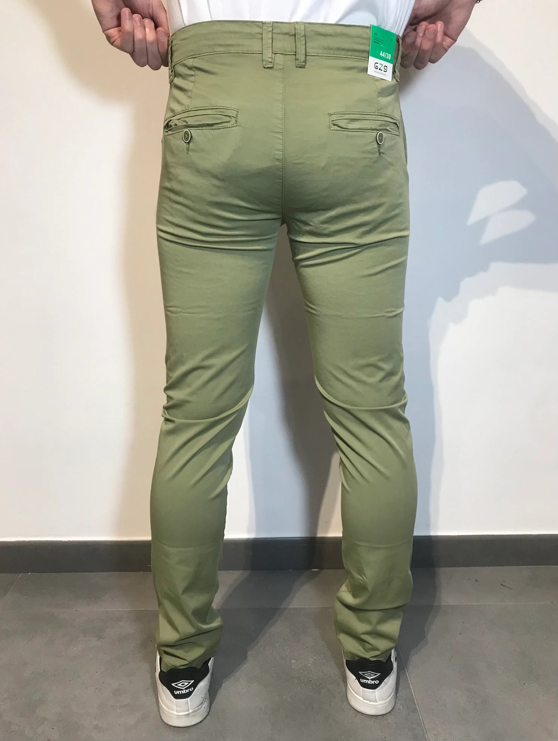 Pantalone slim fit uomo chinos verde - SUNTIMEMODA