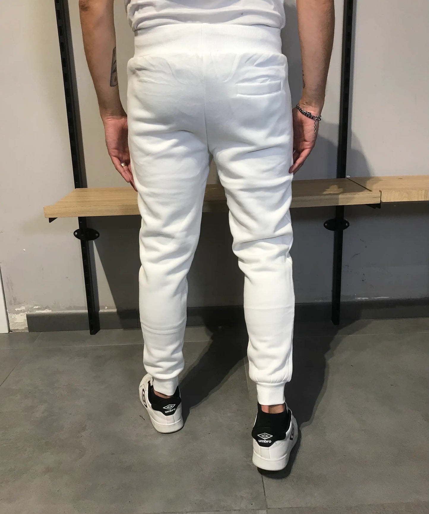 Pantaloni Jogger Uomo Felpati con Coulisse BIANCO - SUNTIMEMODA