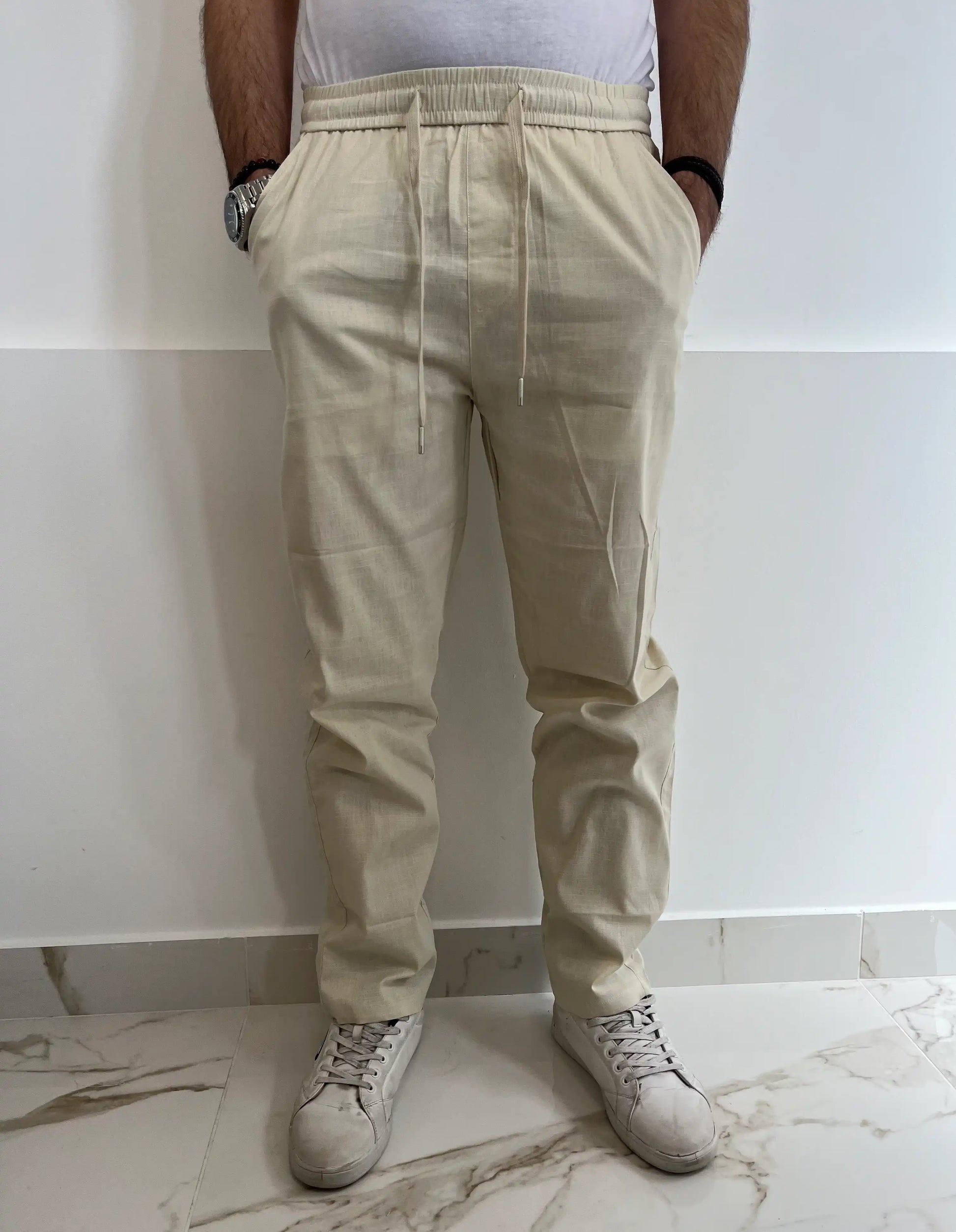 Pantaloni casual uomo BEIGE - SUNTIMEMODA