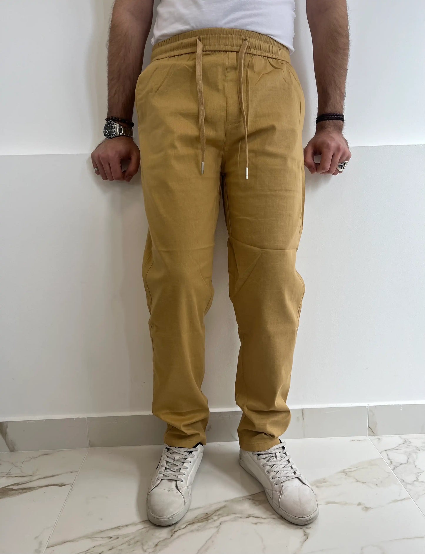 Pantaloni casual uomo MARRONE CHIARA - SUNTIMEMODA