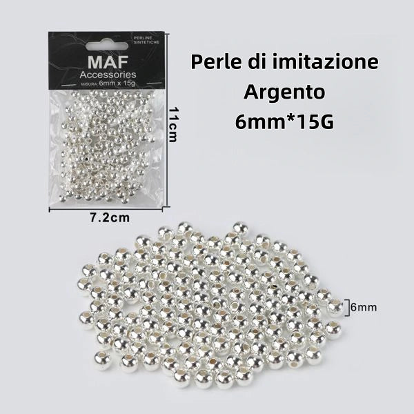 Perle di imitazione argento 6mm*15g - SUNTIMEMODA