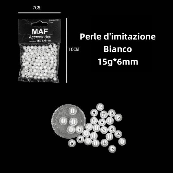 Perle di imitazione bianco 15g*6mm - SUNTIMEMODA