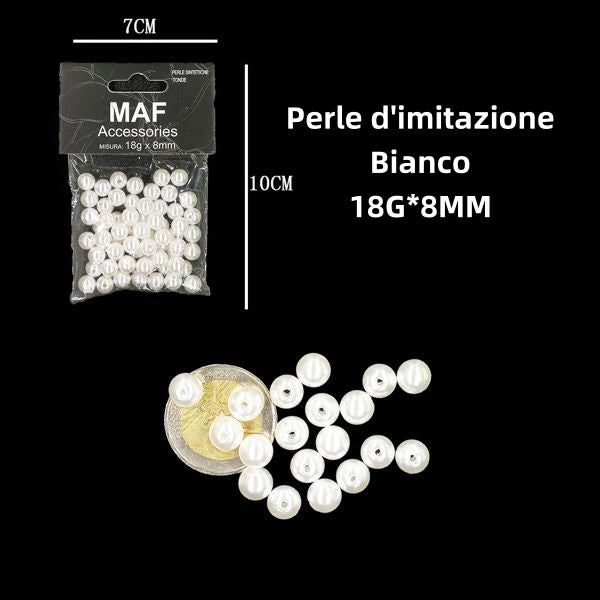 Perle di imitazione bianco 18g*8mm - SUNTIMEMODA