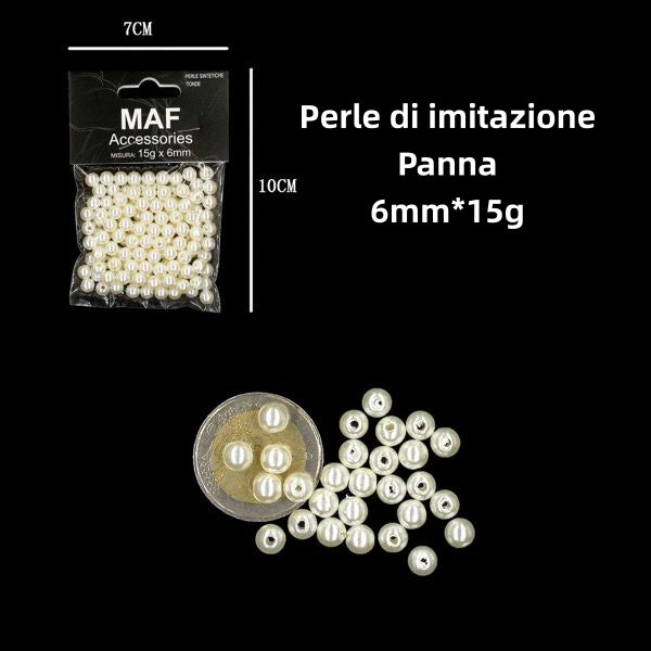 Perle di imitazione panna 15G*6MM - SUNTIMEMODA