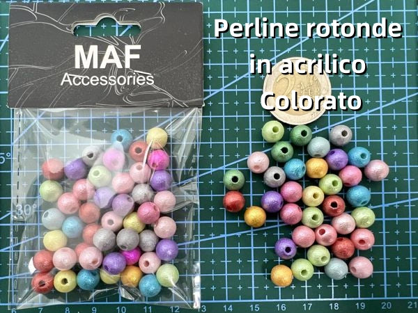 Perline rotonde in acrilico colorato GRANDE - SUNTIMEMODA