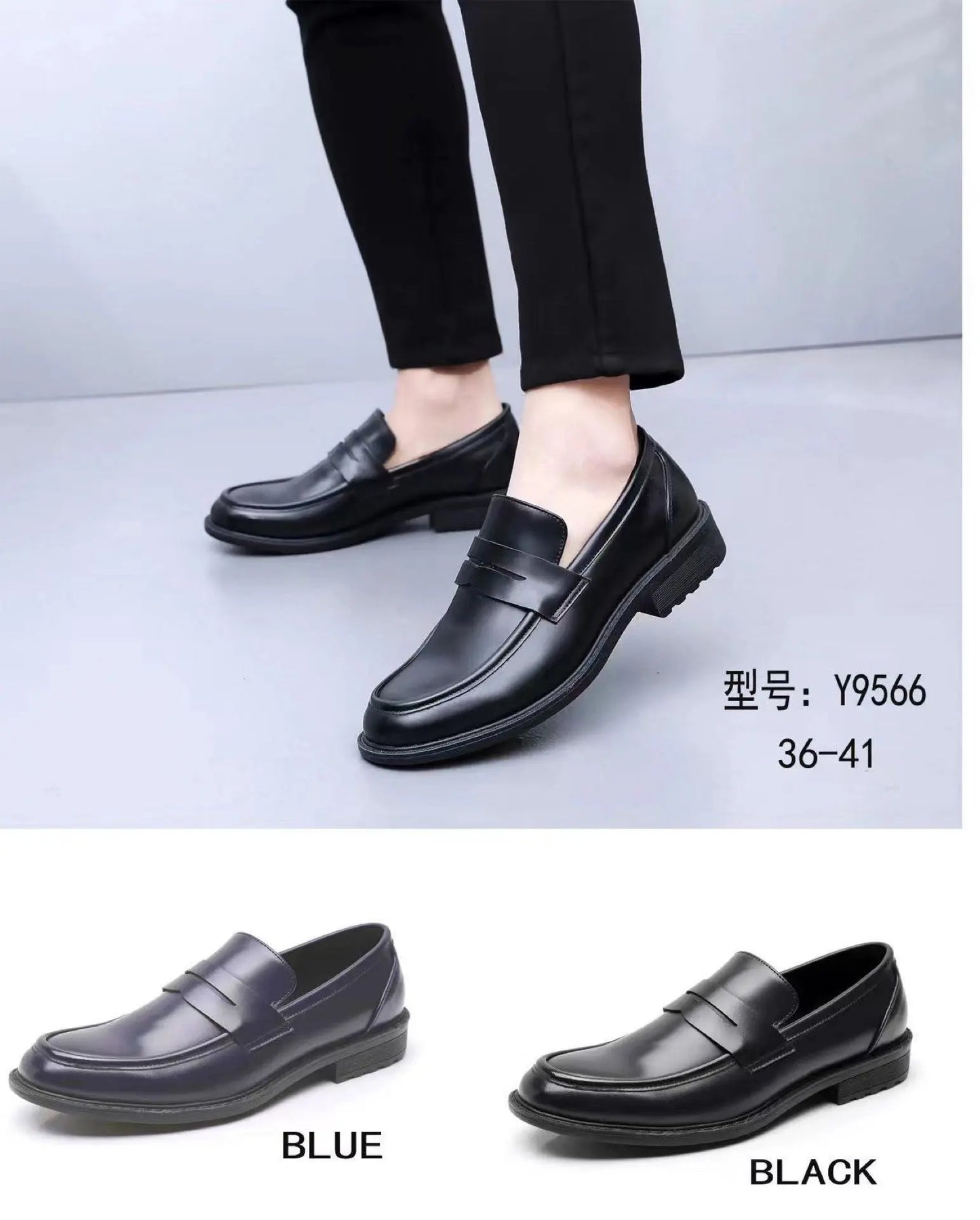 Scarpe elegante da uomo senza chiusura nero - SUNTIMEMODA