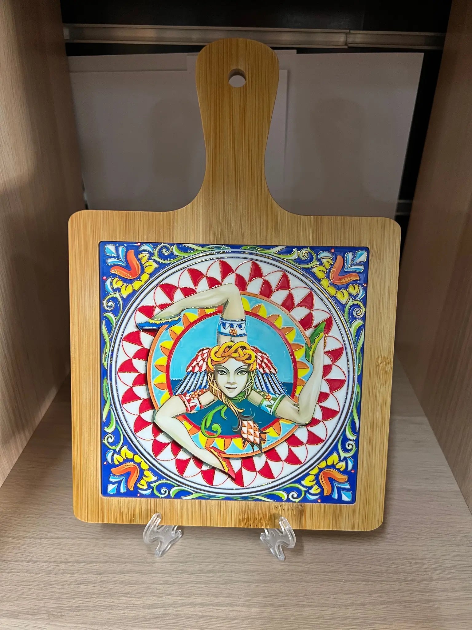 Tagliere in legno con mattonella maiolica L28-H18 - SUNTIMEMODA