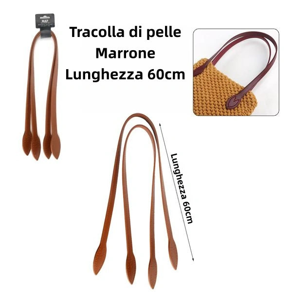 Tracolla in Pelle 60cm Cinghia per Borse Fai-da-Te Marrone - SUNTIMEMODA
