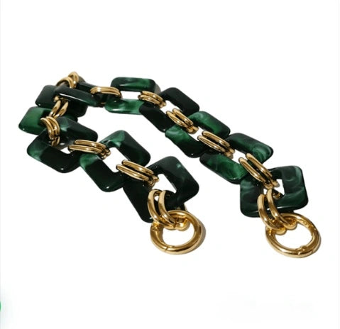 Tracolla in acrilico verde scuro - SUNTIMEMODA