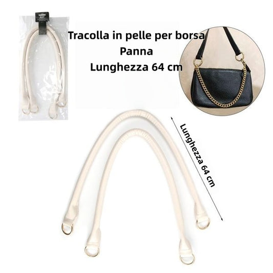 Tracolla in pelle per borsa panna lunghezza 64cm - SUNTIMEMODA