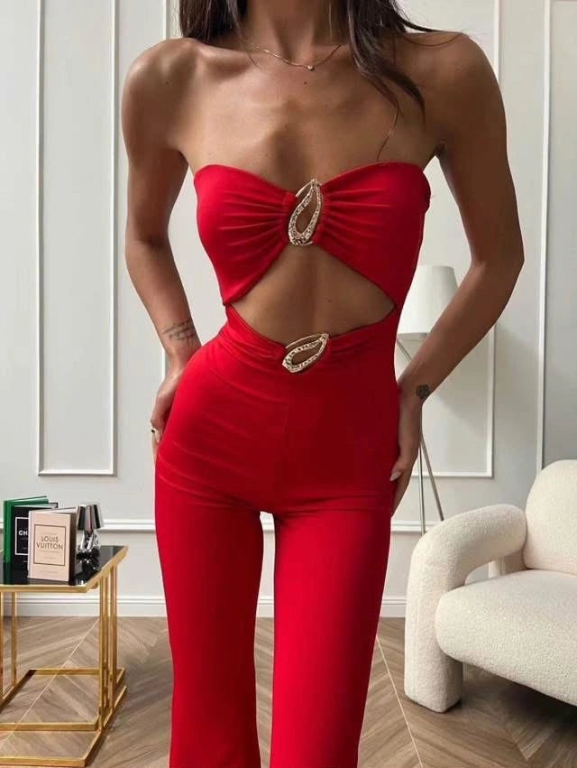 Tuta top tubino rosso - SUNTIMEMODA