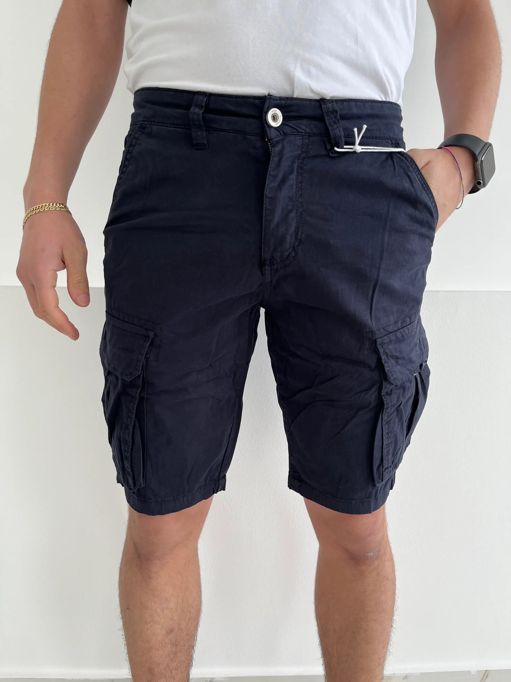 ZETA Cargo pantaloncini Tasche multiple blu scuro - SUNTIMEMODA