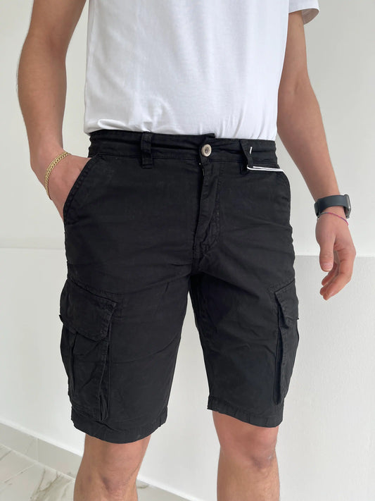 ZETA Cargo pantaloncini Tasche multiple nero - SUNTIMEMODA