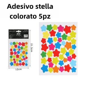 adesivo stella colorato 5pz - SUNTIMEMODA