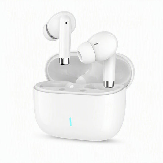 Auricolari wireless TWS in-ear di colore bianco con custodia di ricarica - SUNTIMEMODA