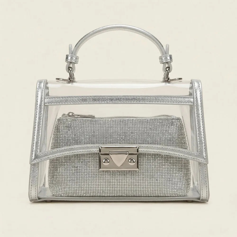 Borsa elegante con strass argento - SUNTIMEMODA